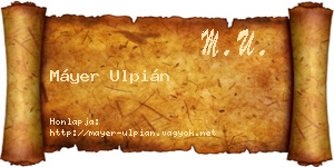 Máyer Ulpián névjegykártya