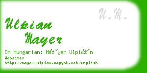 ulpian mayer business card